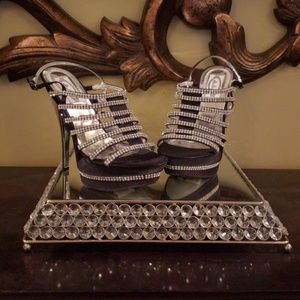 Black Blinged out Italina Platforms